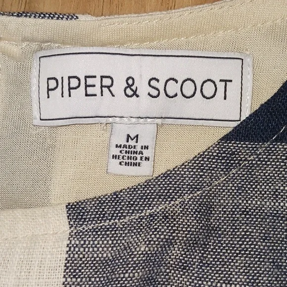 Womens Checkered Dress - Blue and White - Picture 2 of 8